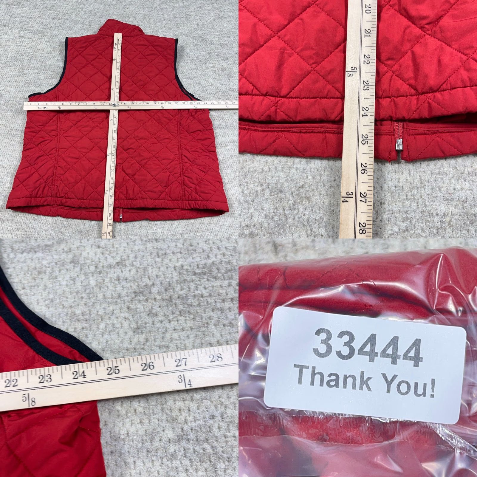 Ralph Lauren Lauren Ralph Lauren Puffer Vest Women 2X Red Quilted Full Zip Logo Embroidered Jacket Vest LRL Size XXL / US 16-18 / IT 52-54 - 8 Thumbnail