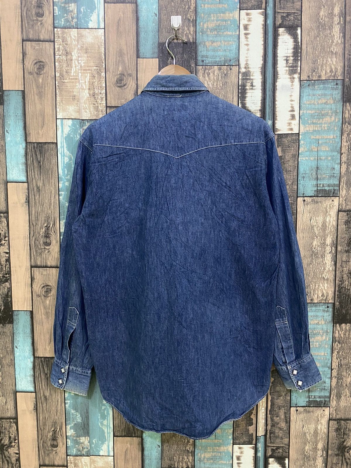 Global Work × Japanese Brand × Vintage Vintage Global Work Western Denim Shirt Size US M / EU 48-50 / 2 - 6 Thumbnail