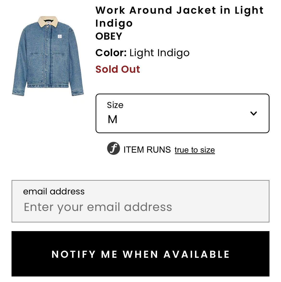 Obey Obey Denim Work Around Full Zip Lined Jacket Corduroy | M Size US M / EU 48-50 / 2 - 2 Thumbnail