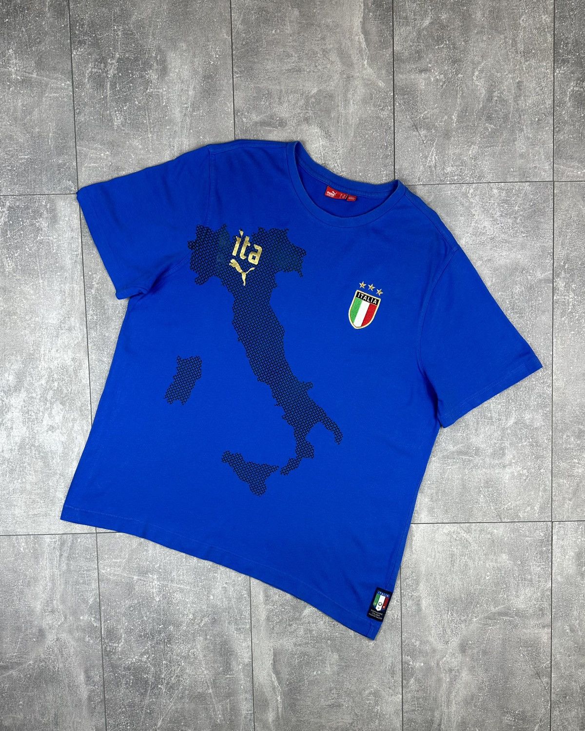 Puma Puma Italia Retro Overprint Logo Cotton T-Shirt Size US XXL / EU 58 / 5 - 1 Thumbnail