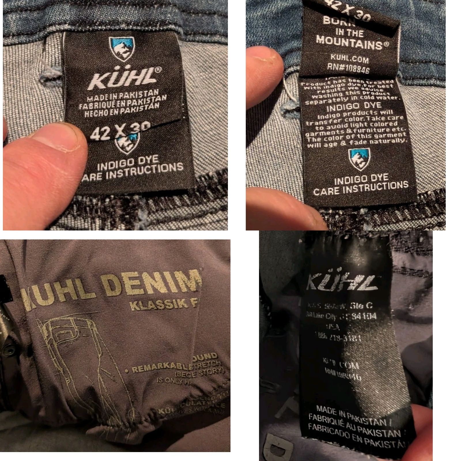Denime Kuhl Jeans Klassik Fit Denim 42x30 Regular Straight Blue Indigo Stretch Mens Size US 42 / EU 58 - 8 Thumbnail