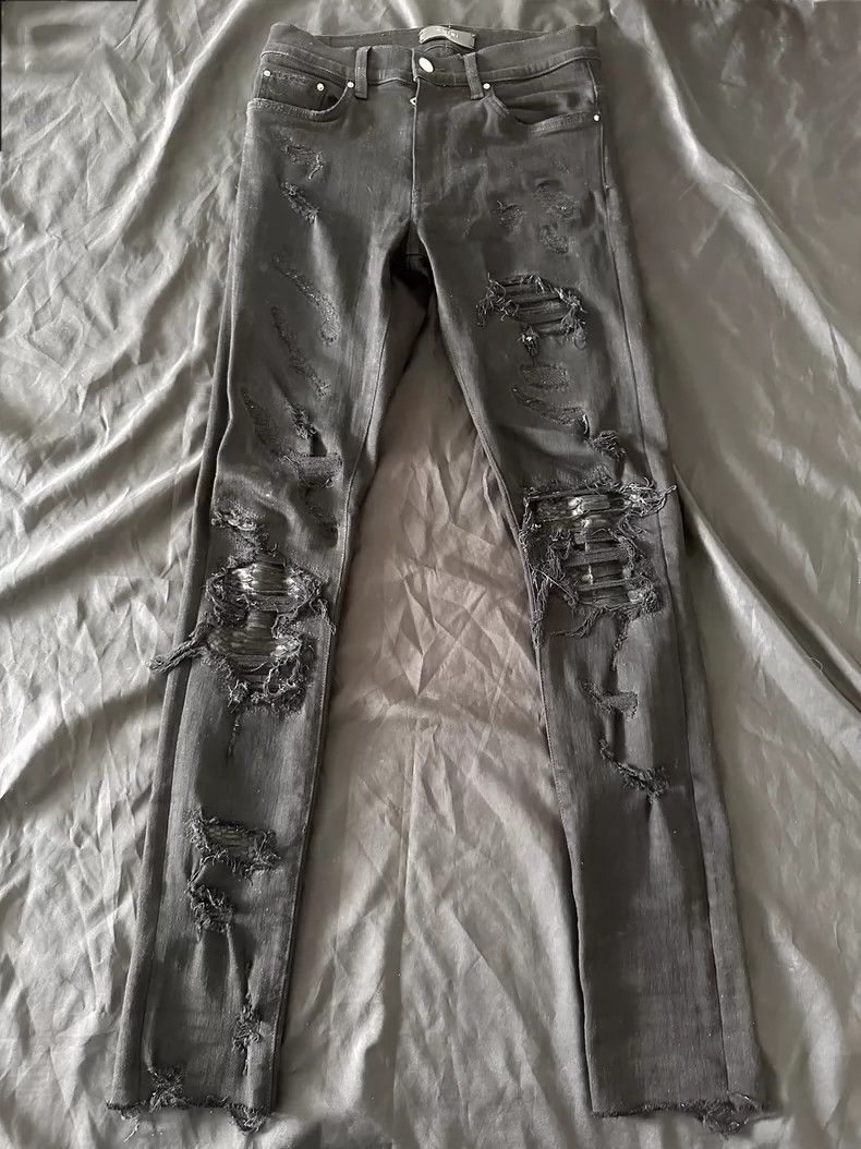 Amiri Amiri 16AW MX1 Snakeskin Patch Skinny Jeans 2502-Nextarrow Size US 29 - 1 Thumbnail