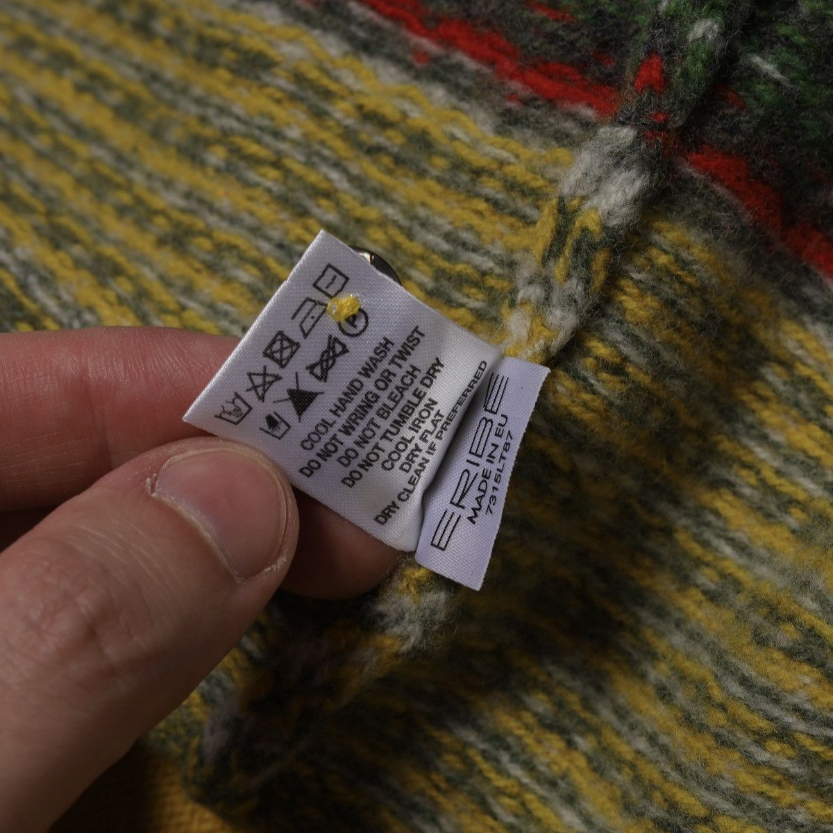 Other Eribe Scotland Fair Isle Pattern Cardigan Sweater Wool Yello Size L / US 10 / IT 46 - 14 Thumbnail