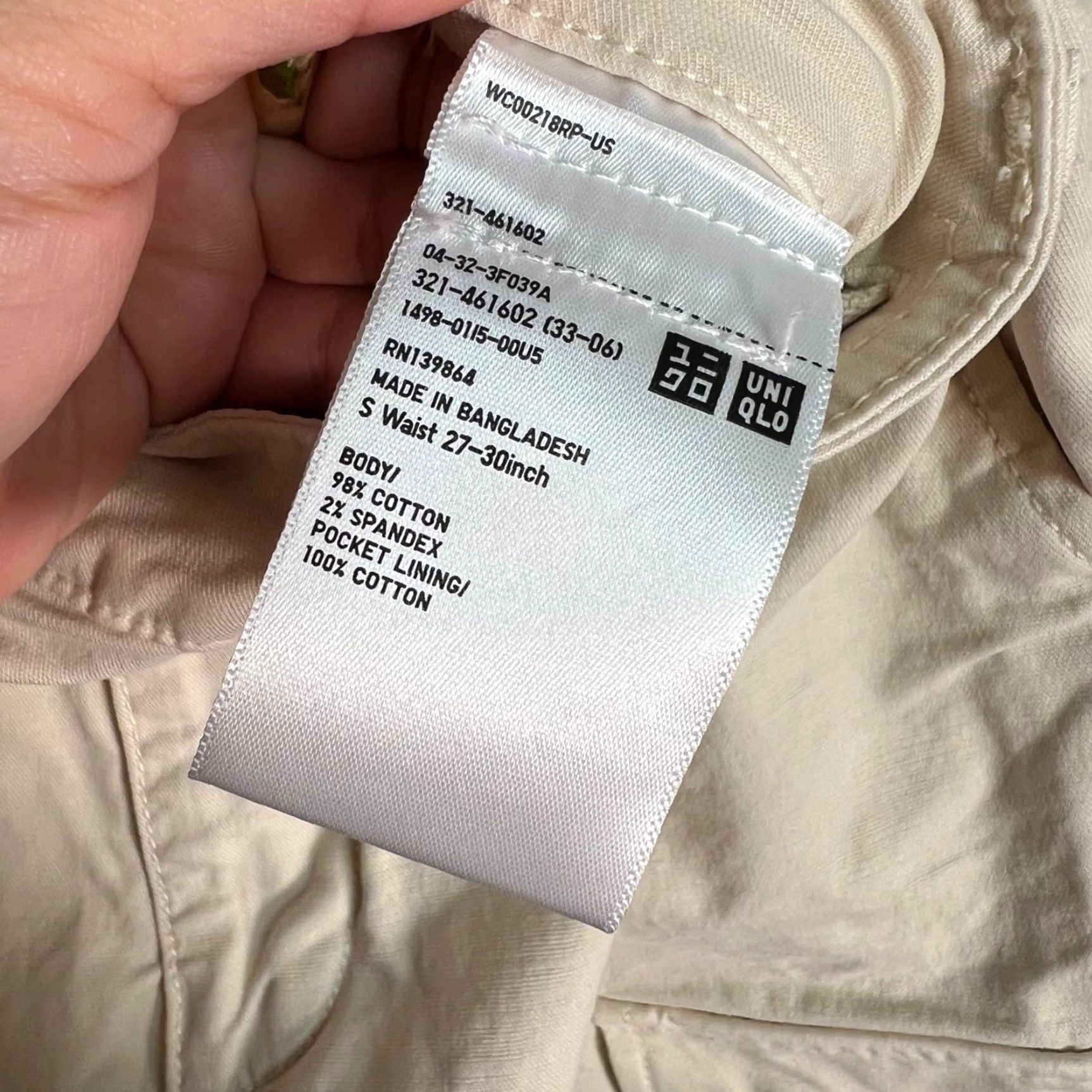 Uniqlo VINTAGE Uniqlo Mens Size Small 27-30 Hemmed Beige Cargo Straight Leg Pants Size US 29 - 3 Thumbnail