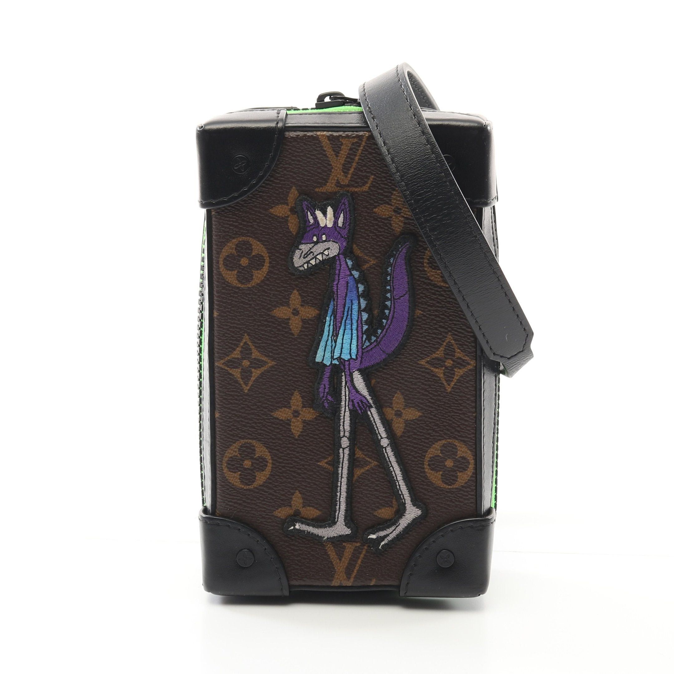 Louis Vuitton Soft Trunk Phone Box Monogram Lv Friends Shoulder Bag Leather Dark Brown Black Multicolor