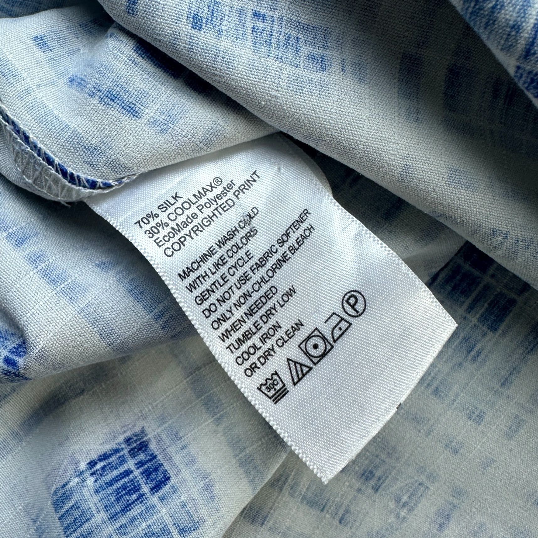 Tommy Bahama Tommy Bahama Shirt 3XL Blue Silk Blend Islandzone Short Sleeve Button-Up Geometric Camp Mens Size US XXL / EU 58 / 5 - 7 Thumbnail