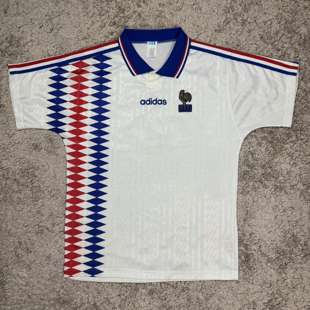 image of Adidas x Soccer Jersey Vintage France Away Jersey in White, Men's (Size Large)