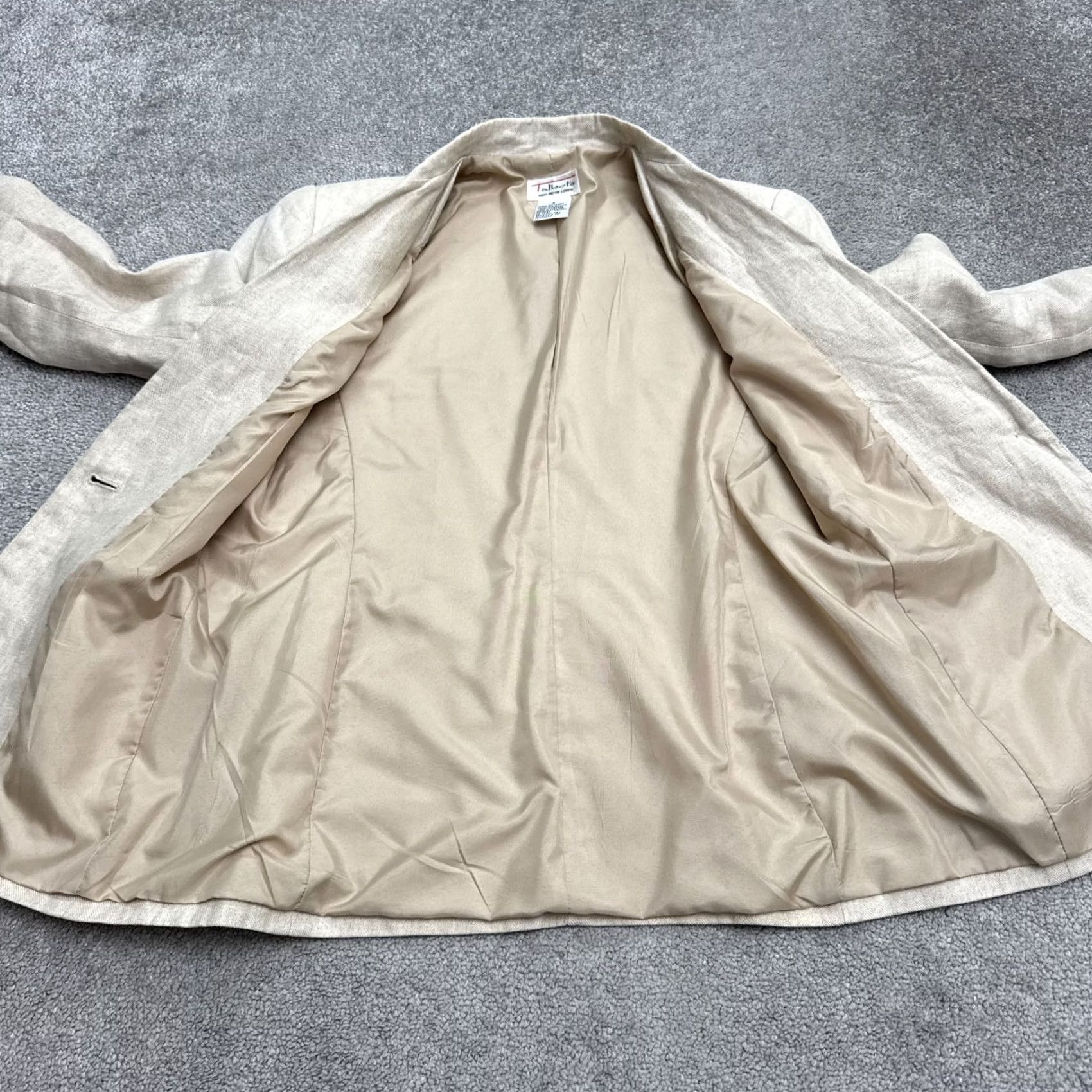 Talbots Vintage Talbots Blazer Jacket Womens 6 Beige Irish Linen Single Breasted 90s Y2K Size M / US 6-8 / IT 42-44 - 3 Thumbnail