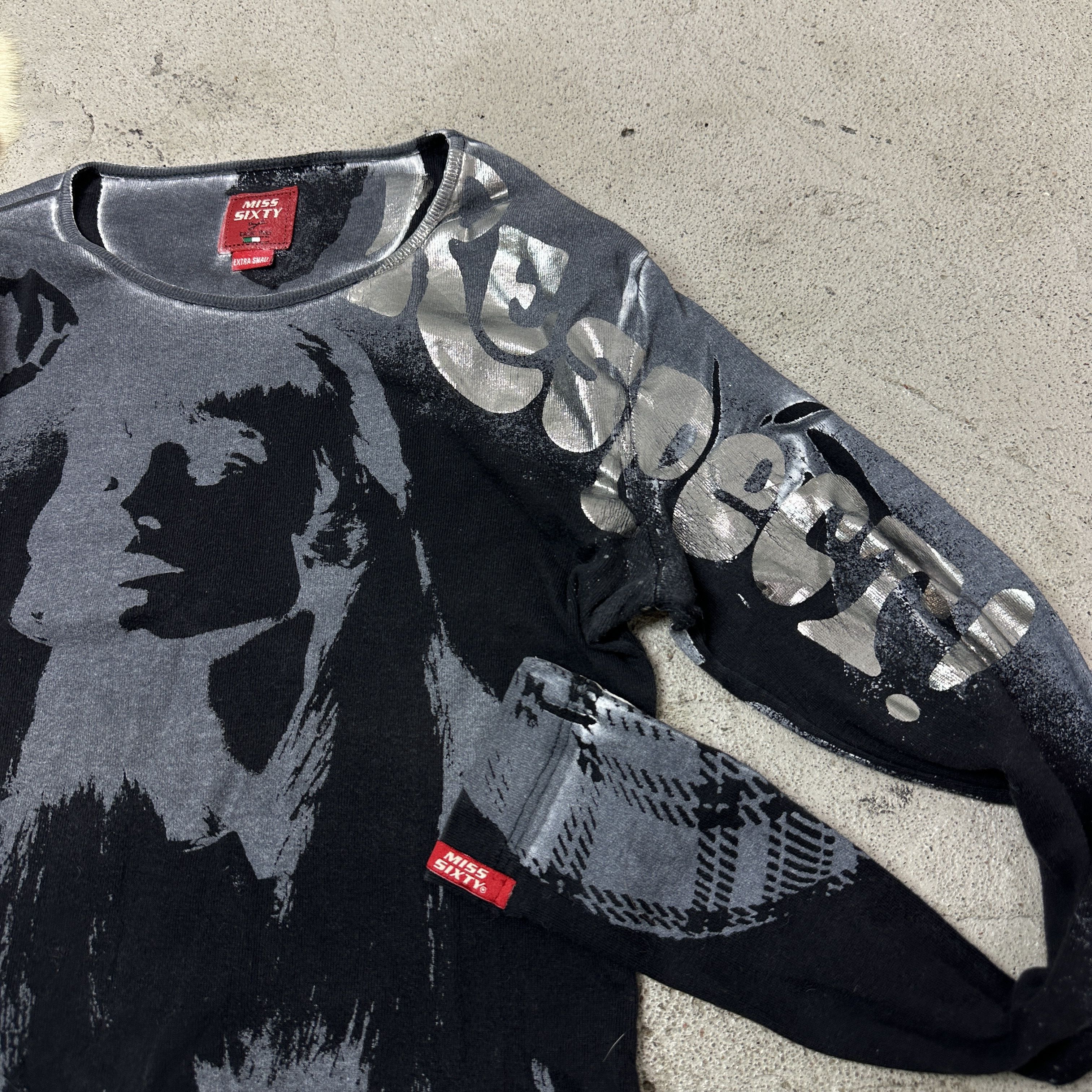 Miss Sixty Vintage Miss Sixty Graphic Faces Printed Longsleeve Y2K Size XS / US 0-2 / IT 36-38 - 3 Thumbnail