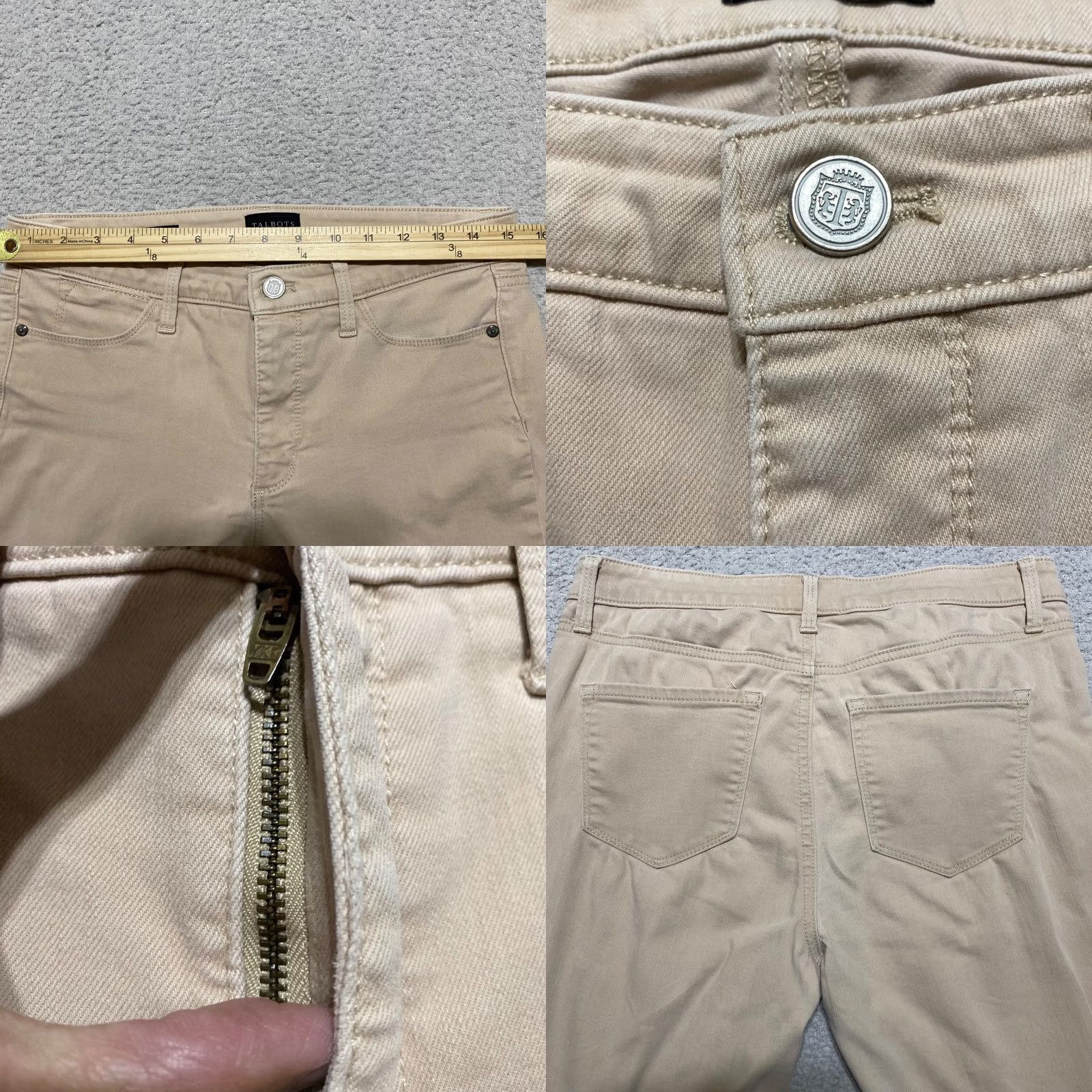 Talbots Talbots Womens Pants 6P Beige Jegging Light Wash Mid Rise Petite Casual Skinny Inseam 25" Size 30" / US 8 / IT 44 - 8 Thumbnail