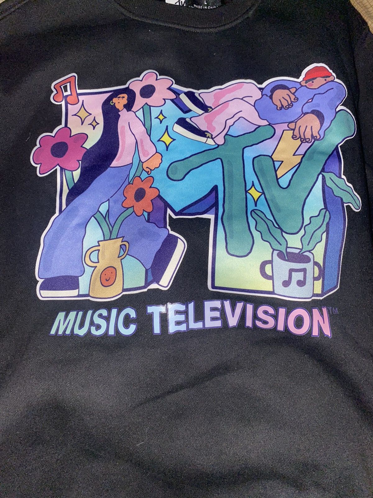 Mtv Rare Black MTV Sweatshirt Size US L / EU 52-54 / 3 - 11 Thumbnail