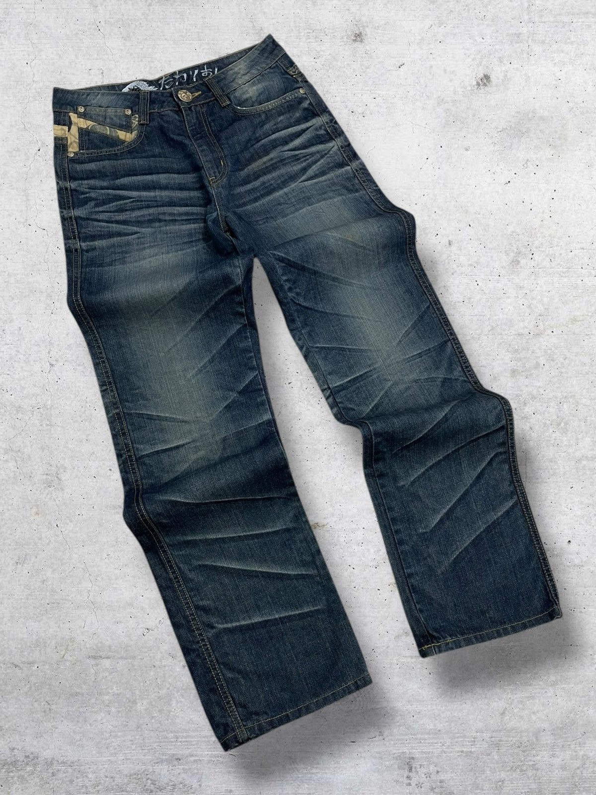 Tornado Mart VINTAGE OSAKA TRAIN TRADITIONAL CLASSIC RAW DISTRESSED DENIM Size US 30 / EU 46 - 2 Thumbnail
