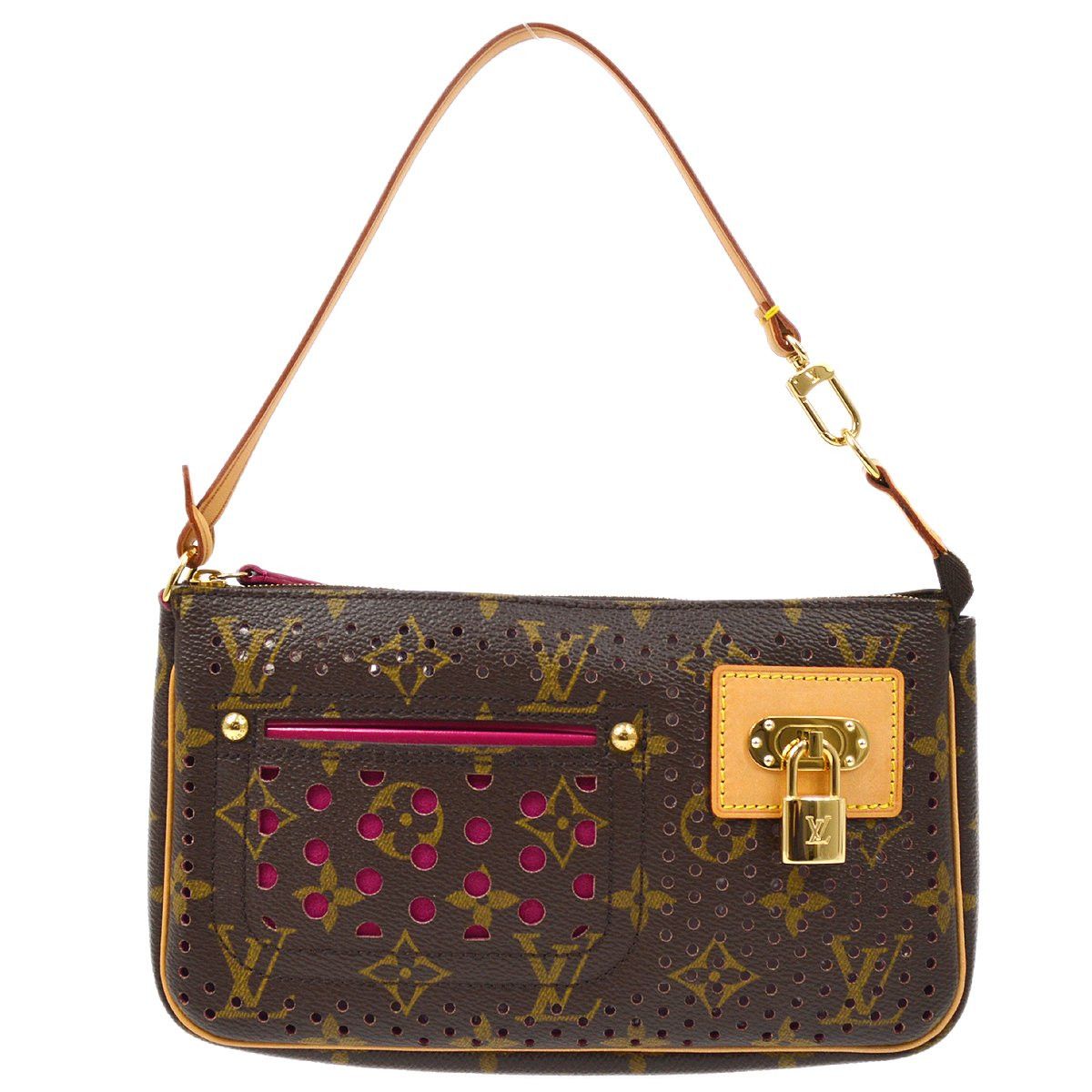 image of Louis Vuitton 2006 Pochette Accessoires Monogram Perfo M95183 81374 in Black, Women's
