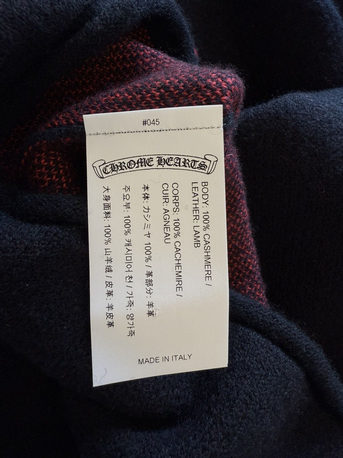 Chrome Hearts cashmere sweater Red Cross fleur leather patch Size US XL / EU 56 / 4 - 7 Thumbnail