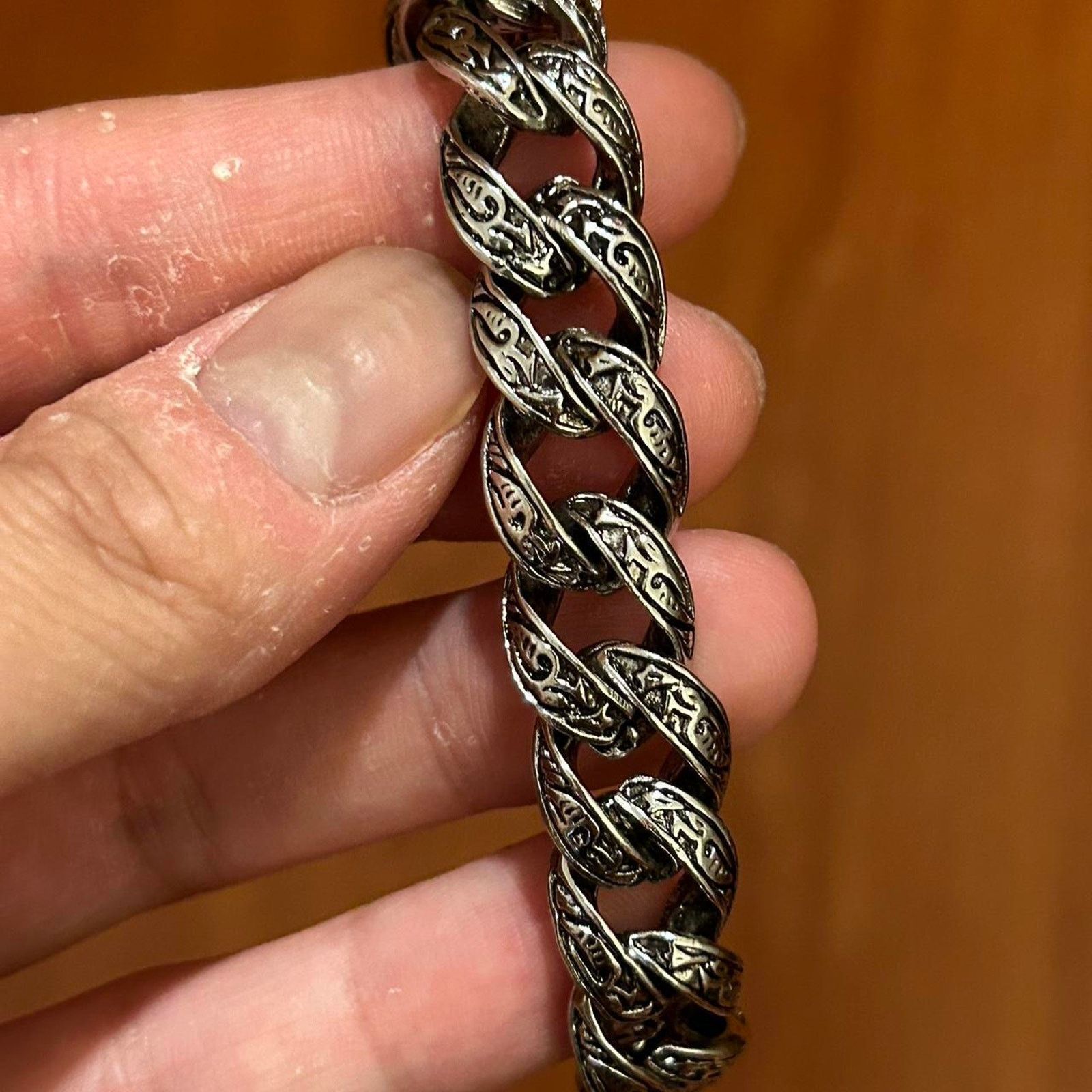 Japanese Brand × Vintage Ga3b - Y2K Engraved Cuban Bracelet Size ONE SIZE - 2 Thumbnail