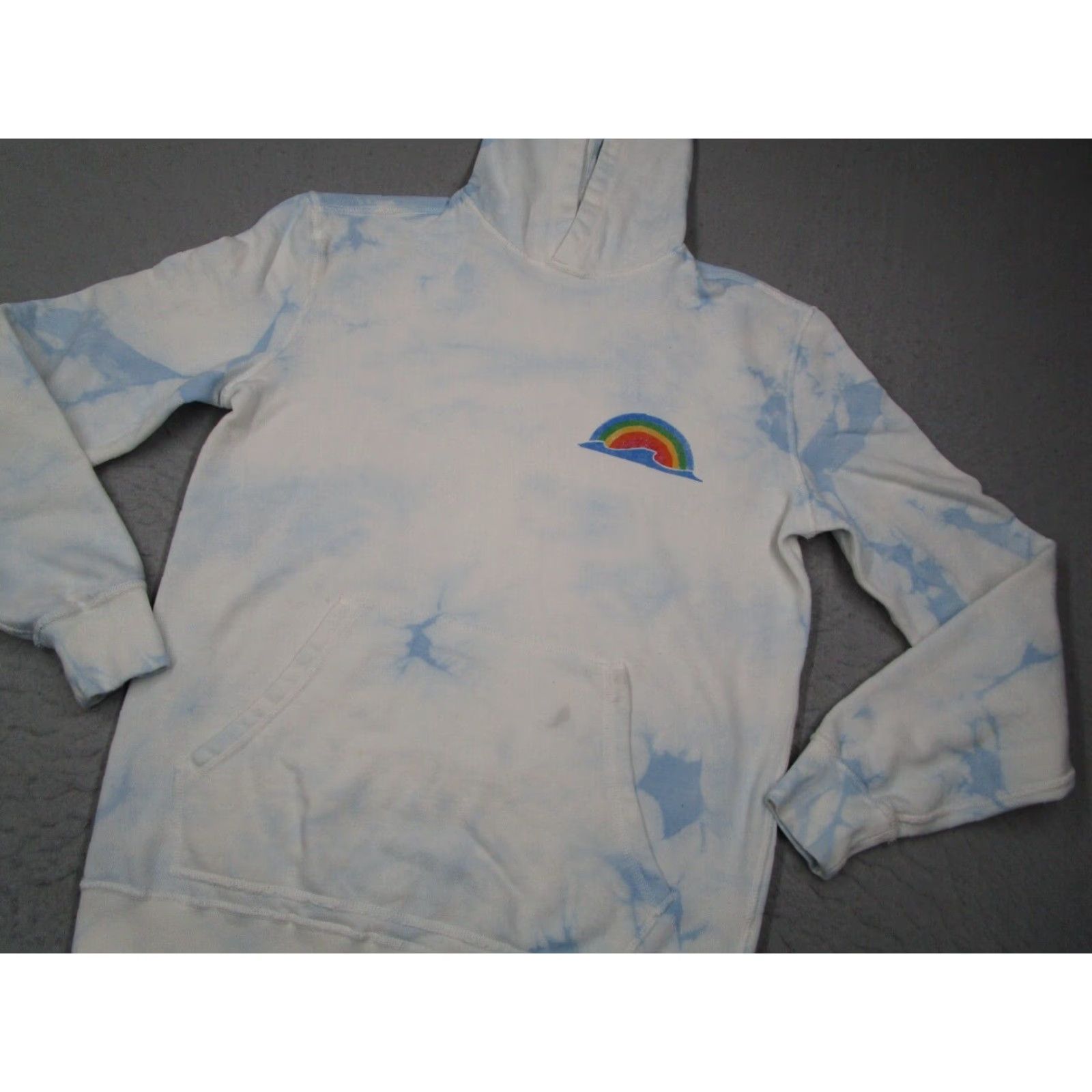 Faherty Faherty Women's White Tie Dye Pullover Hoodie Small Kangaroo Pocket Rainbow Graphic Size S / US 4 / IT 40 - 2 Thumbnail