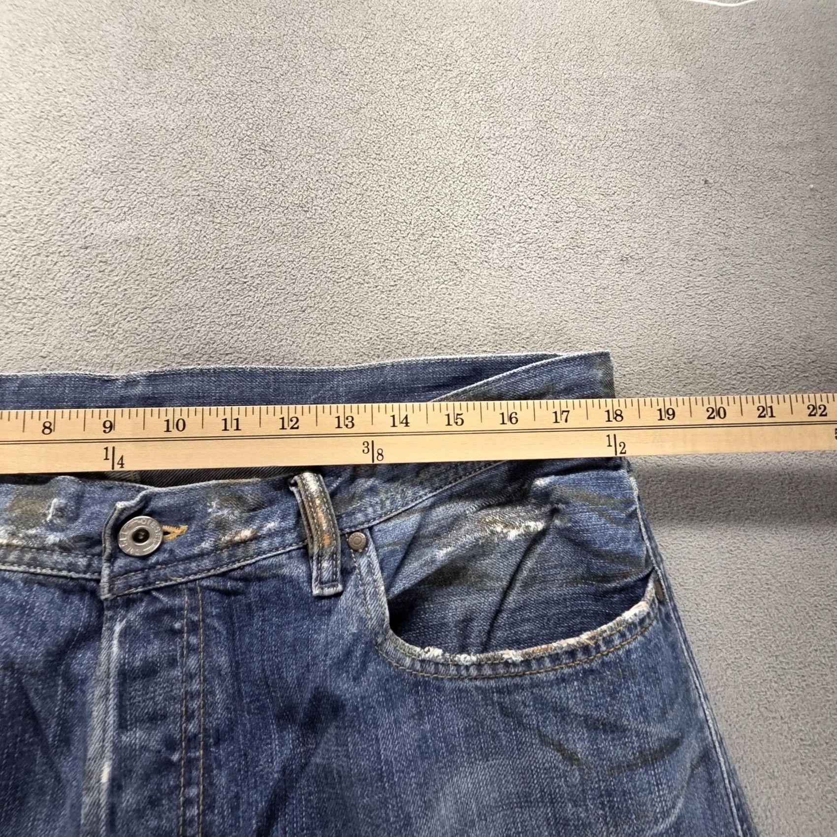 Diesel Diesel Jeans Mens 36x34 Blue Kuratt Relaxed Straight Button Fly Made Italy 0082H Size US 36 / EU 52 - 3 Thumbnail