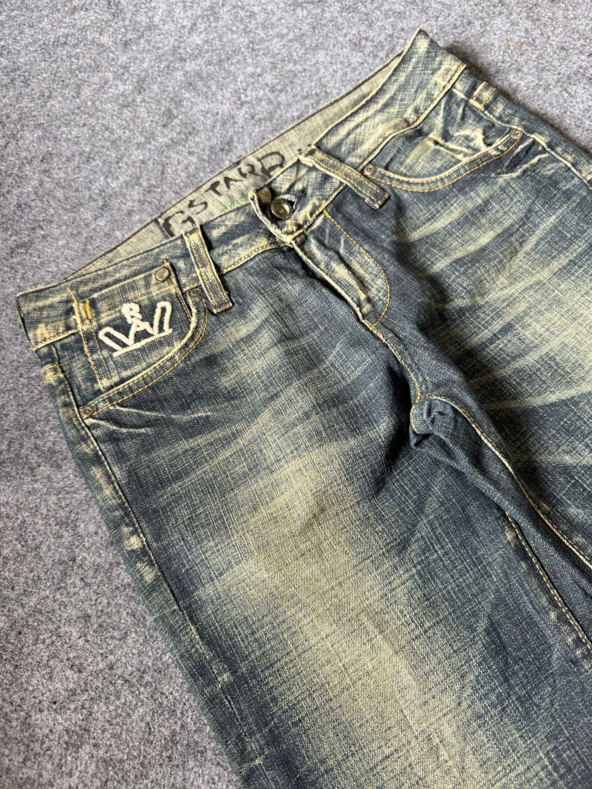 G-Star G Star Raw Para Espana Mud Wash Flare Low Rise Jeans Size US 27 - 13 Thumbnail