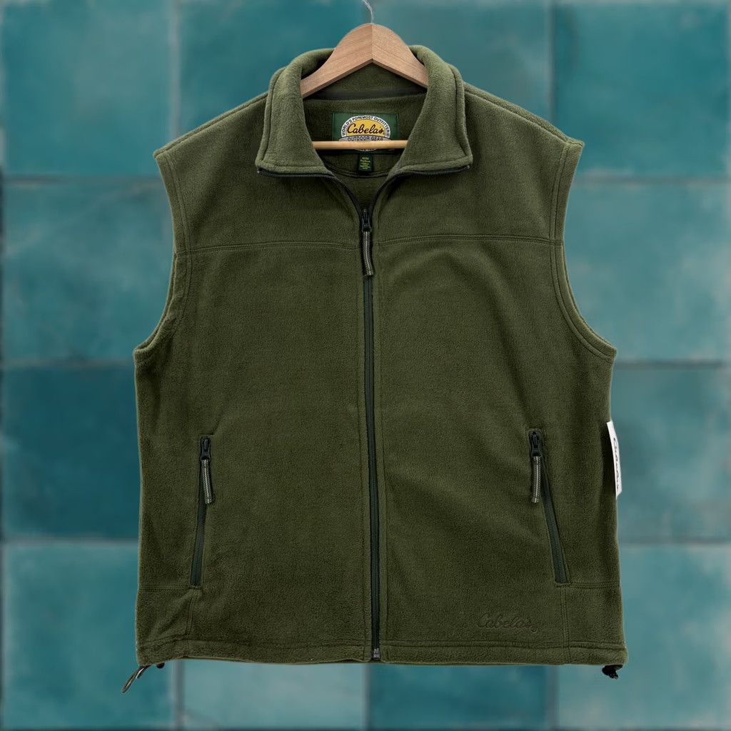 Vintage Cabela's Snake River Fleece Vest Mens M Green Full Zip Outdoor Hiking Trail Vest Size US M / EU 48-50 / 2 - 1 Thumbnail