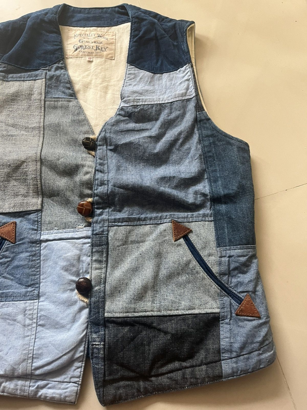 Japanese Brand Gowest Key patchwork vest Size US XS / EU 42 / 0 - 4 Thumbnail