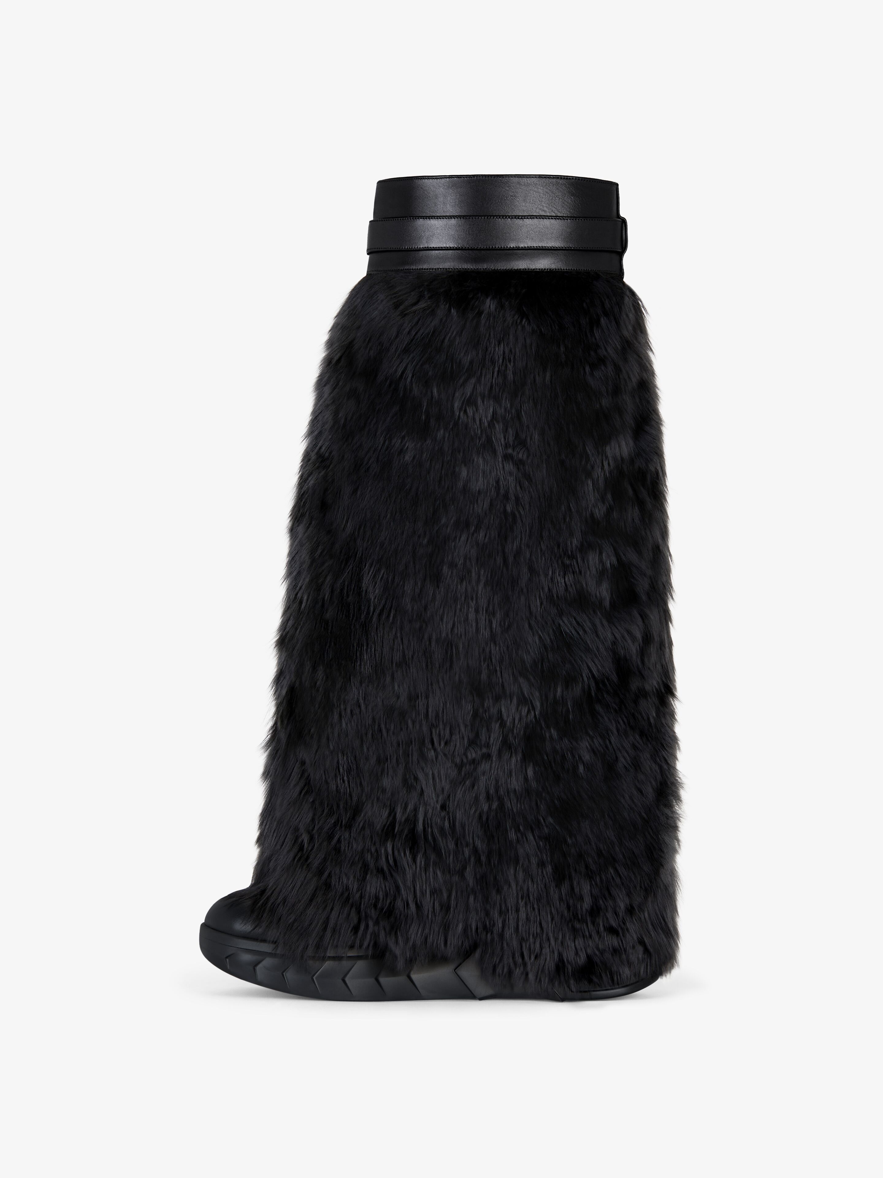 Givenchy o1srvl11e0525 Shark Lock High Boots Biker Low Wedge in Black Size US 11 / IT 41 - 5 Thumbnail