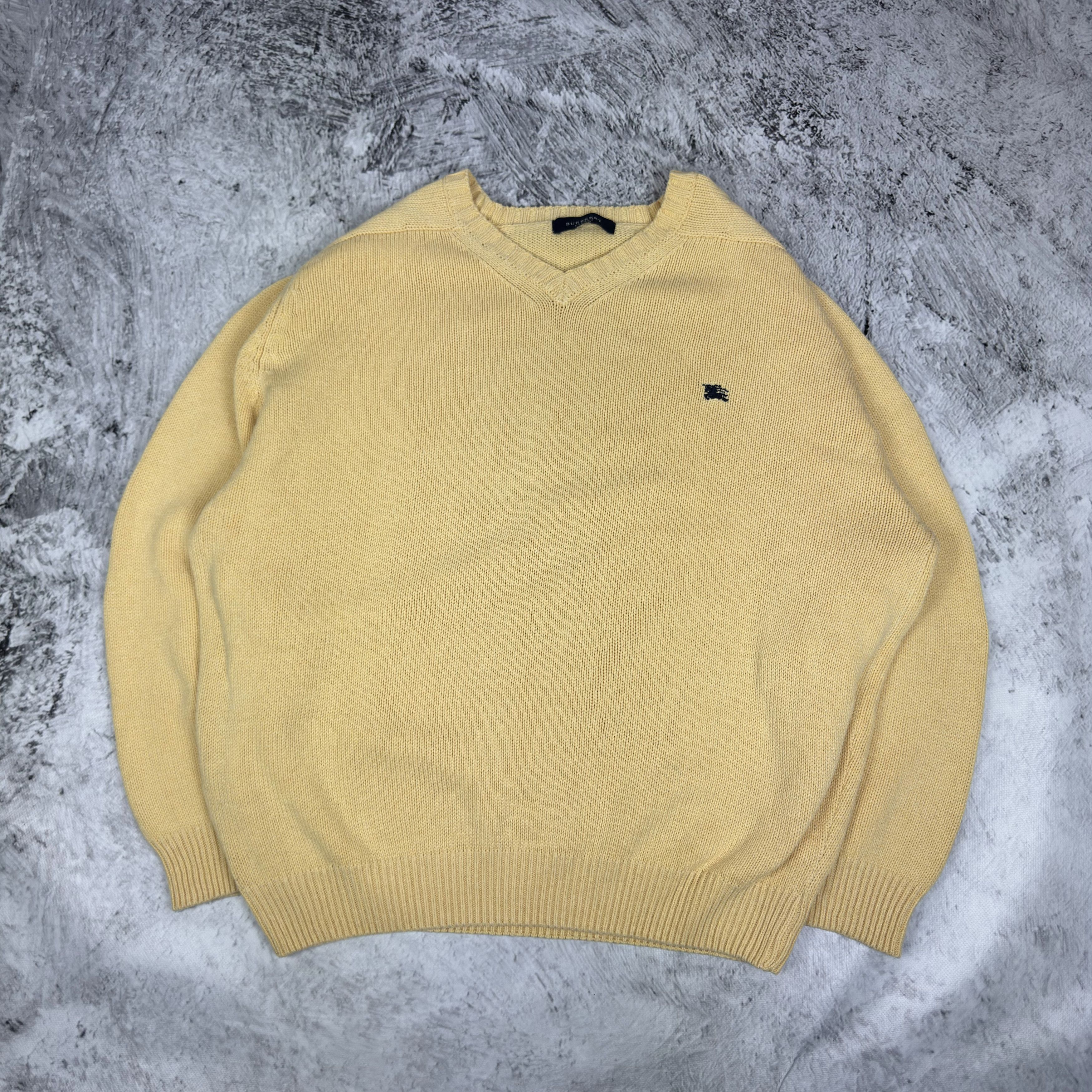 Burberry Burberry London Men's Yellow Knit Crew Neck Pullover Sweater Size US L / EU 52-54 / 3 - 2 Thumbnail