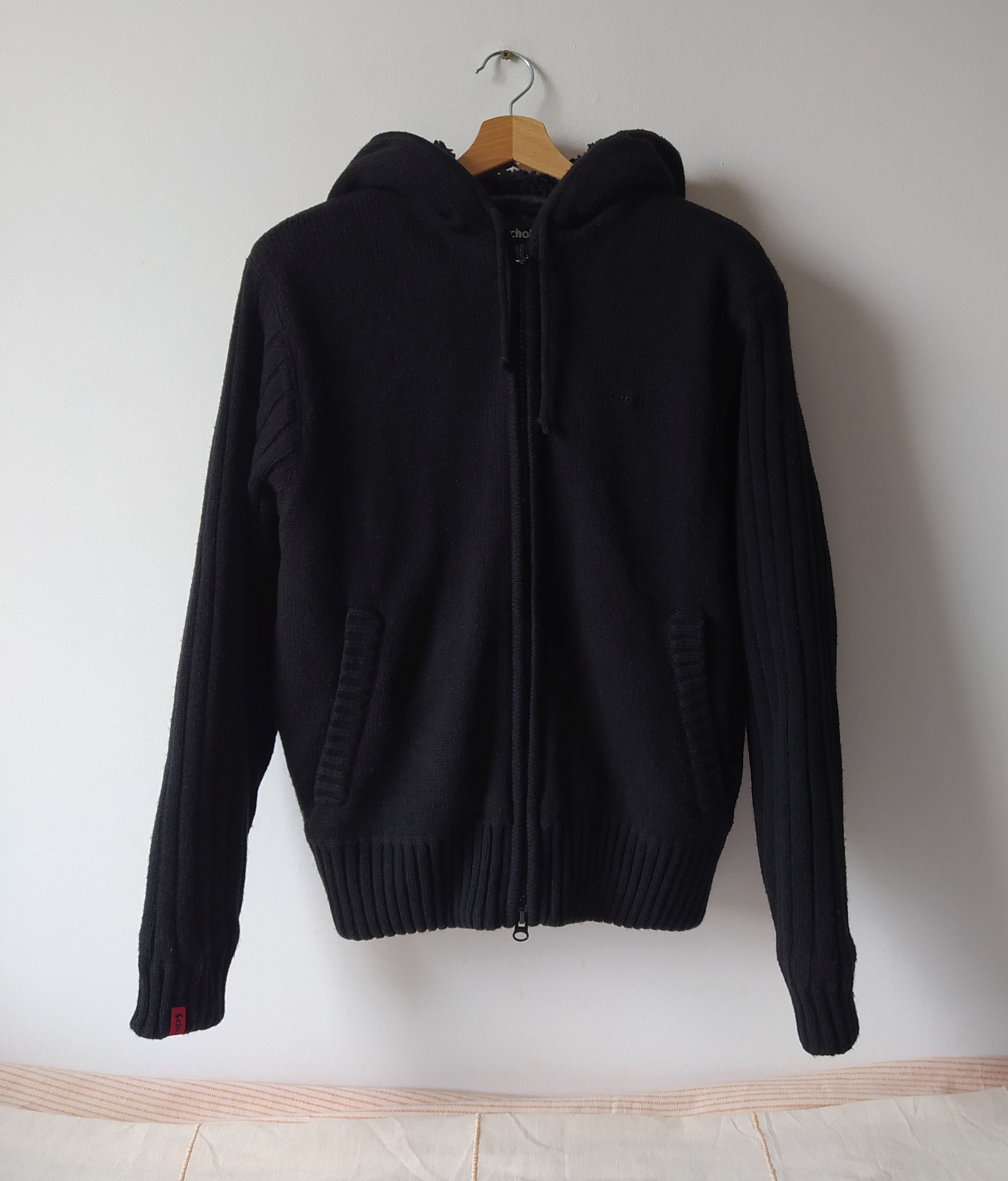 Thick Schott sherpa knitted zip hoodie