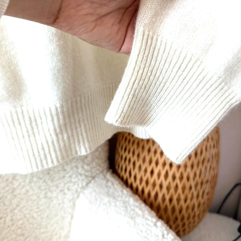 Cos 100% cashmere sweater jumper ecru thick weave vintage Size M / US 6-8 / IT 42-44 - 4 Thumbnail