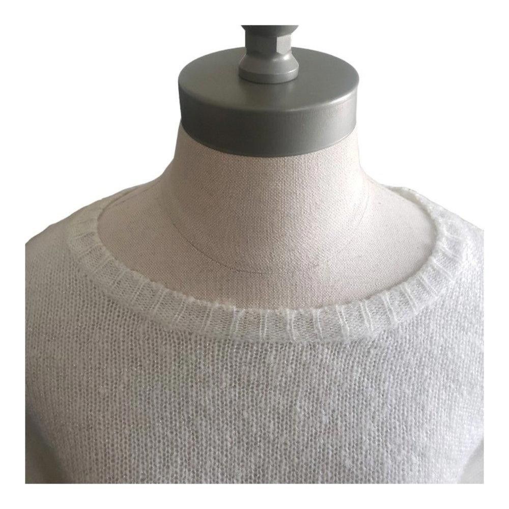 Designer CT884 Jaclyn Smith Ladies White Long Sleeve Sweater L Size L / US 10 / IT 46 - 2 Thumbnail