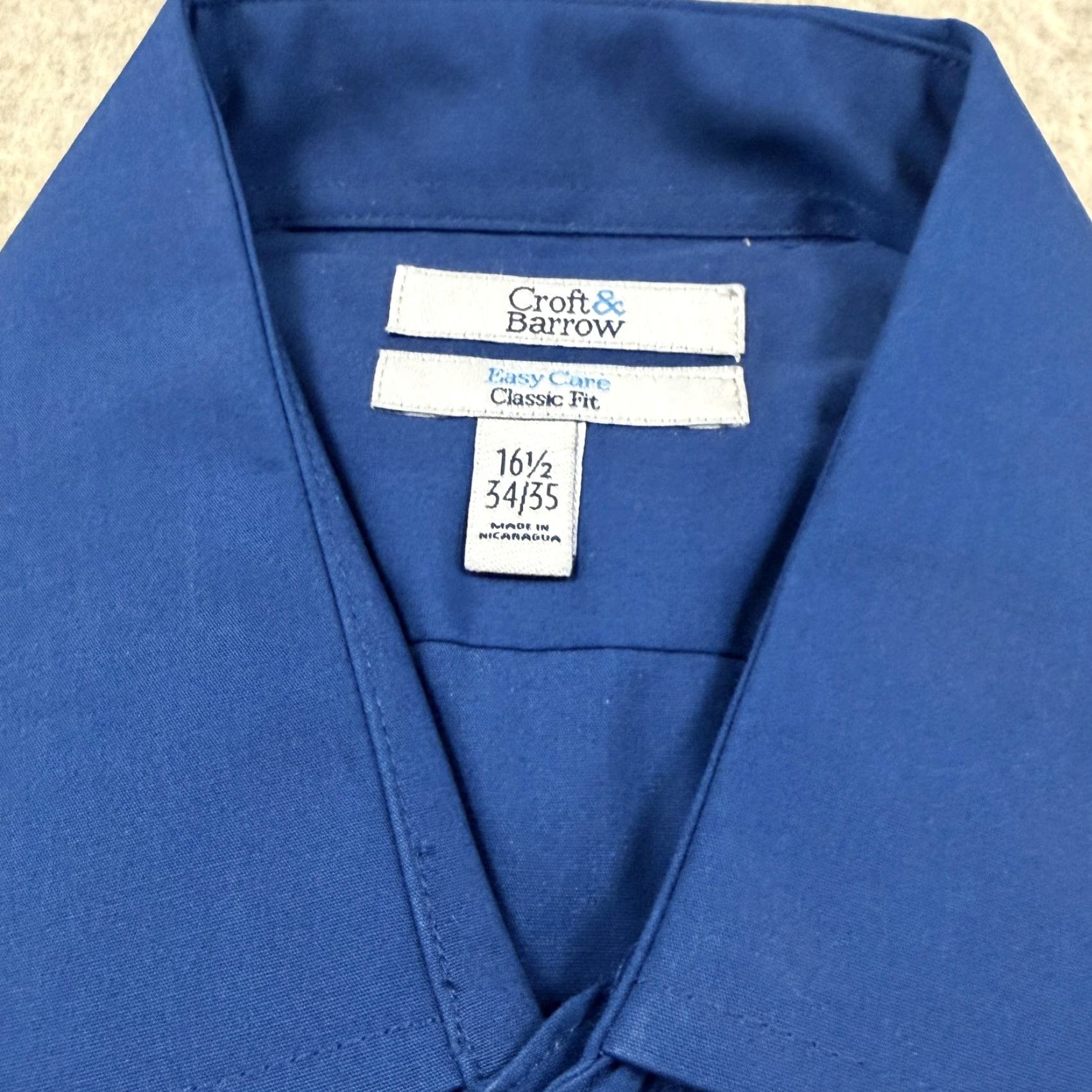 Croft & Barrow Croft & Barrow Shirt Mens 16.5 34/35 Blue Easy Care Classic Fit Long Sleeve Dress Shirt Wrinkle Resistant Size US XL / EU 56 / 4 - 2 Thumbnail