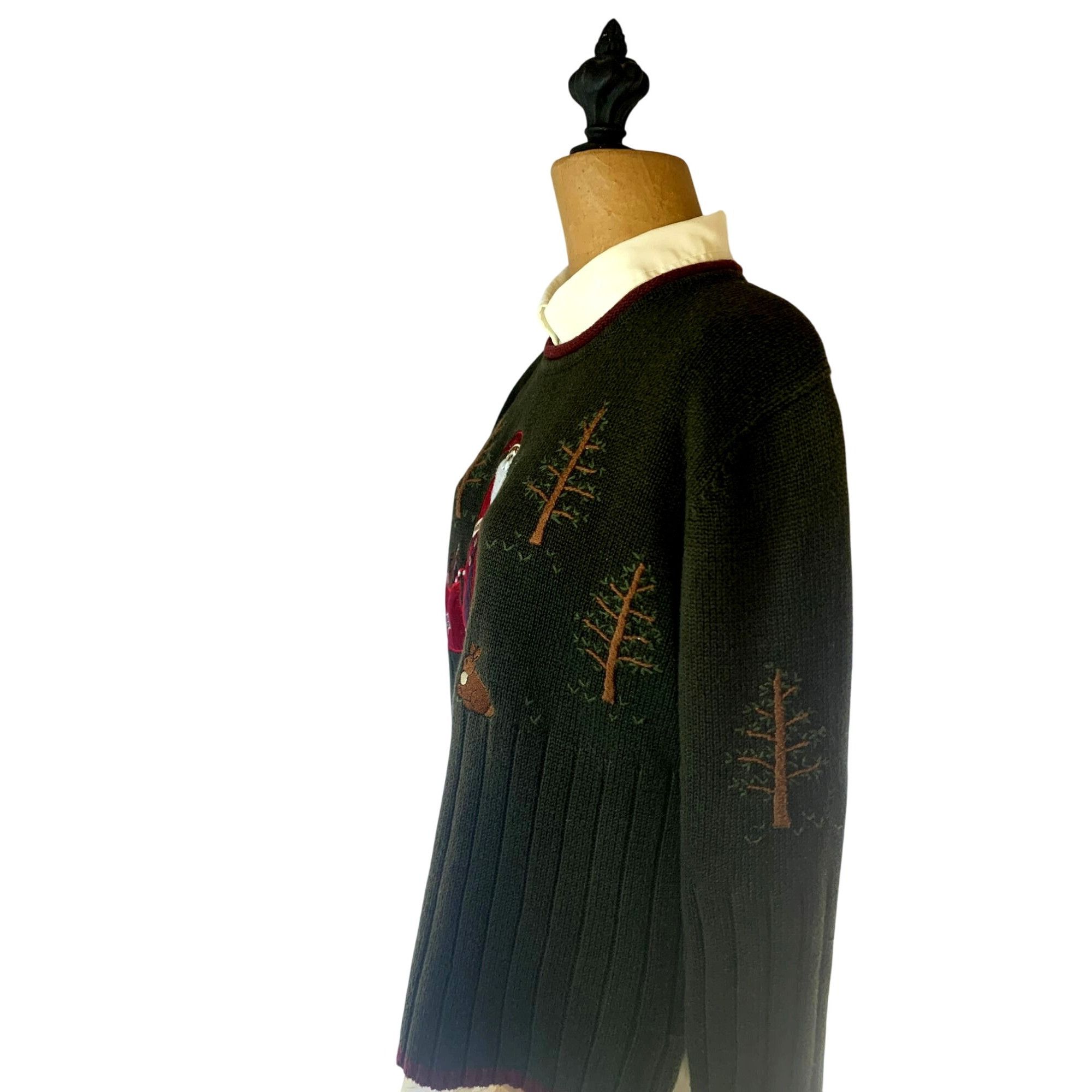 Vintage Vintage Christopher & Banks Hand-Knit Sweater With Santa & W Size S / US 4 / IT 40 - 7 Thumbnail