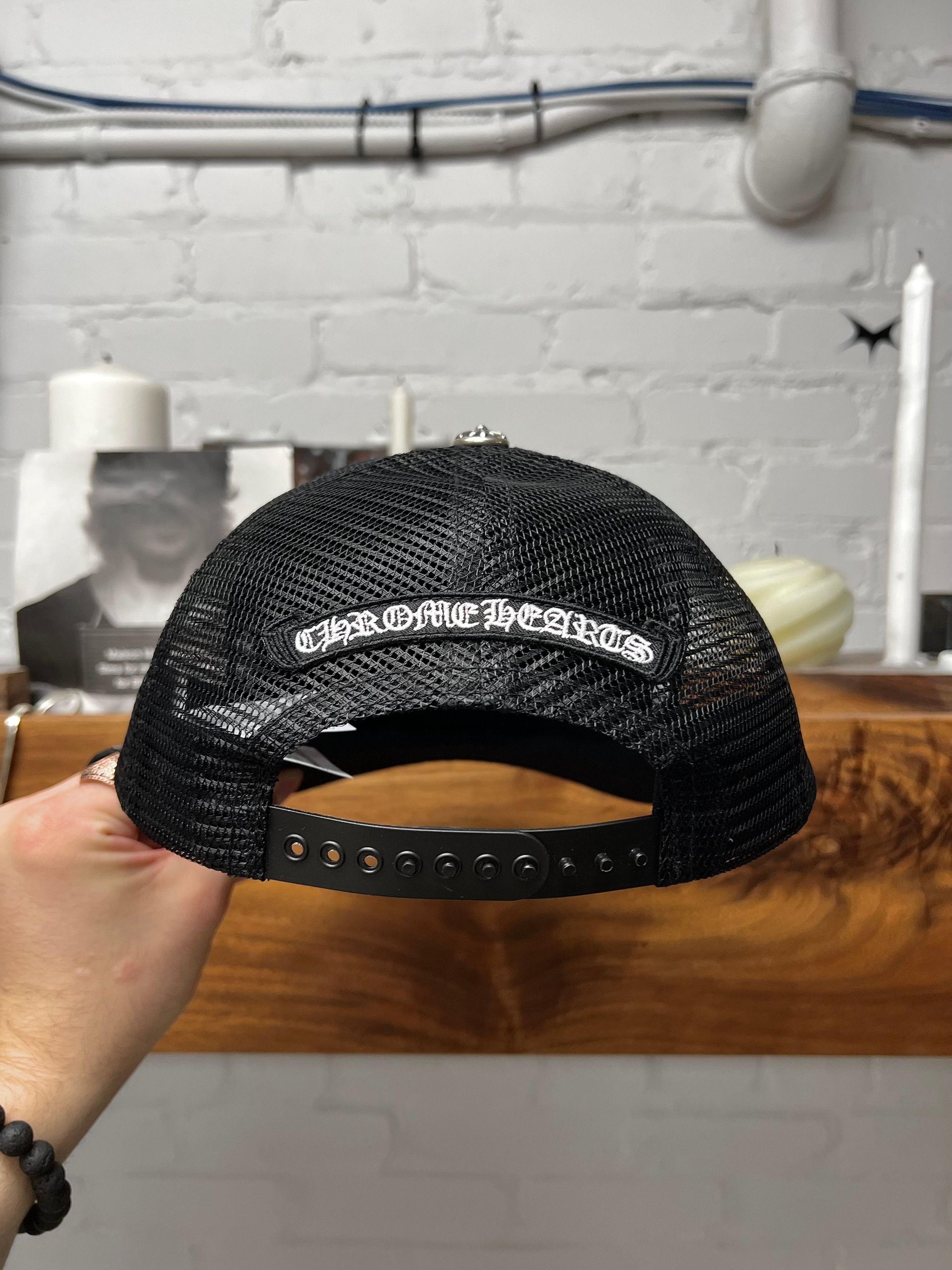 Chrome Hearts Chrome Hearts Leather ‘Cemetery’ Triple Cross Patch Snap Back Hat Size ONE SIZE - 3 Thumbnail
