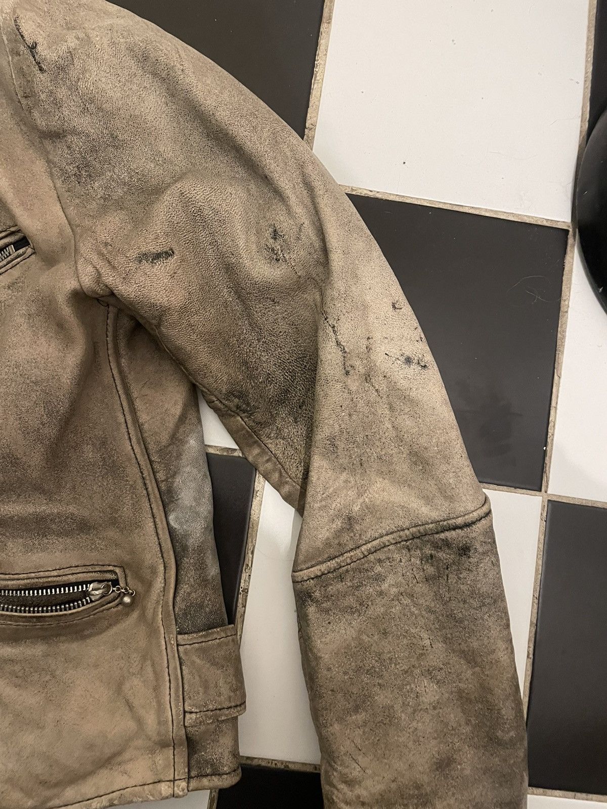 Vintage Vintage A.M.I. London Perfecto Leather Jacket – Rare Piece Size US XL / EU 56 / 4 - 2 Thumbnail