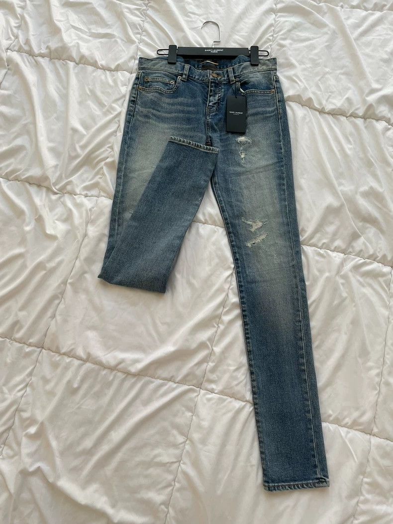 Saint Laurent Paris Saint Laurent Paris 16ss Ripped Jeans Size US 27 - 3 Thumbnail