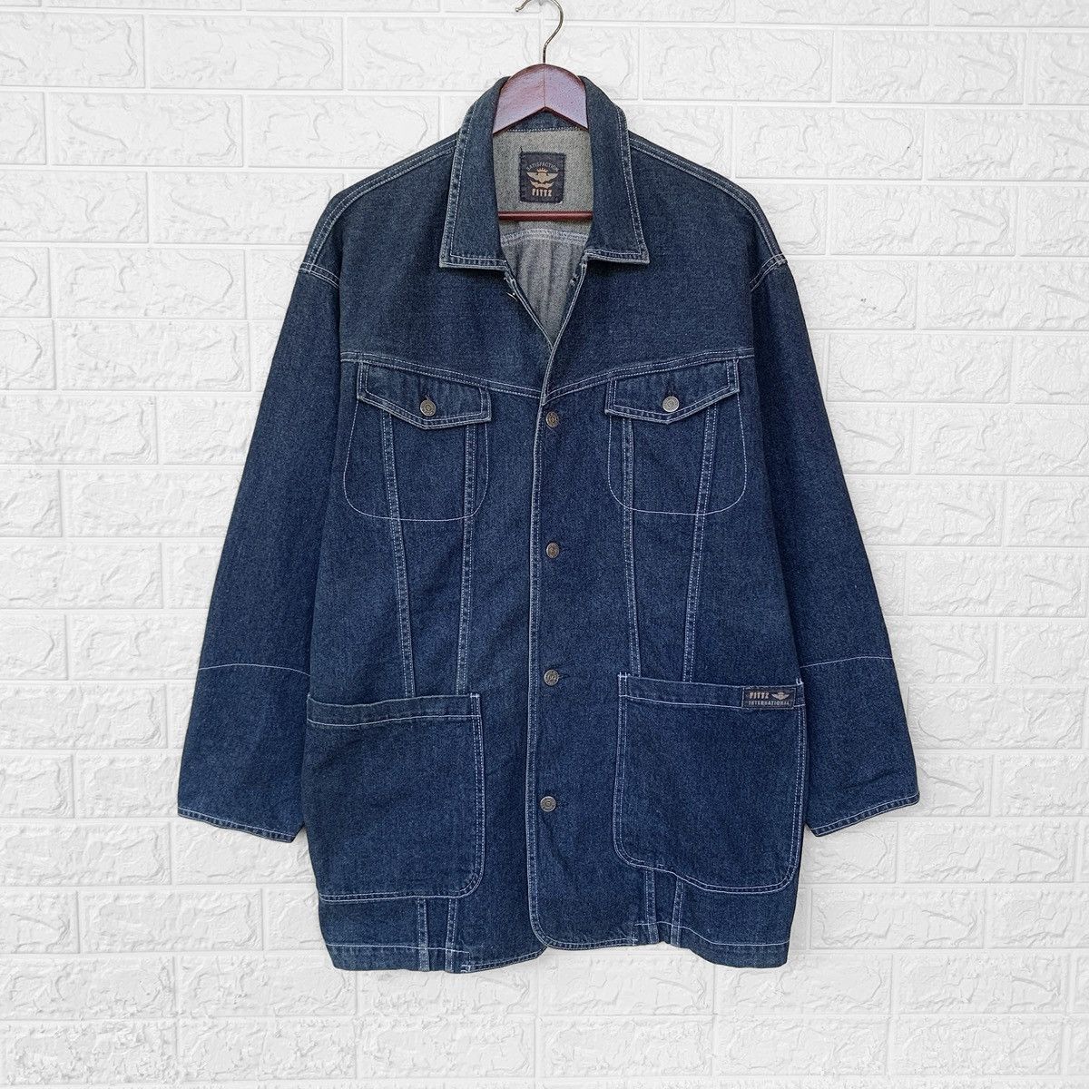 Japanese Brand FITTZ SATISFACTION JAPAN DENIM CHORE JACKET Size US XL / EU 56 / 4 - 1 Thumbnail
