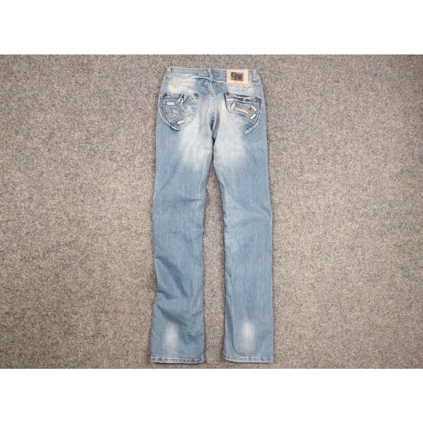 John Galliano VINTAGE John Galliano Jeans Denim 29 Blue 90s Art Biker Logo Distressed 5-Pocket Vintage John Galliano Mens Size US 29 - 3 Thumbnail