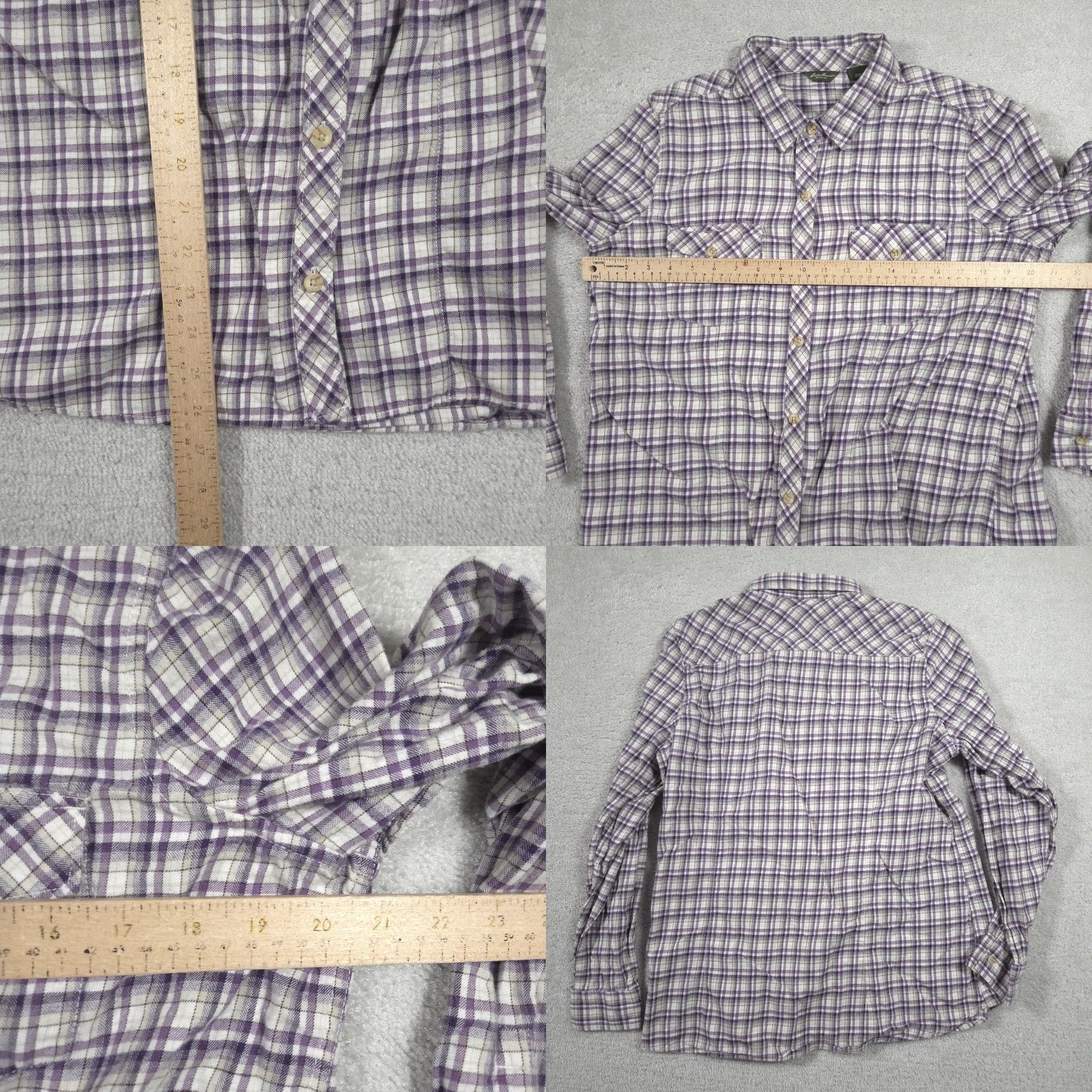 Eddie Bauer VINTAGE Eddie Bauer Shirt Womens XL Purple Plaid Button Front Long Sleeve Casual Outdoor Size XL / US 12-14 / IT 48-50 - 8 Thumbnail