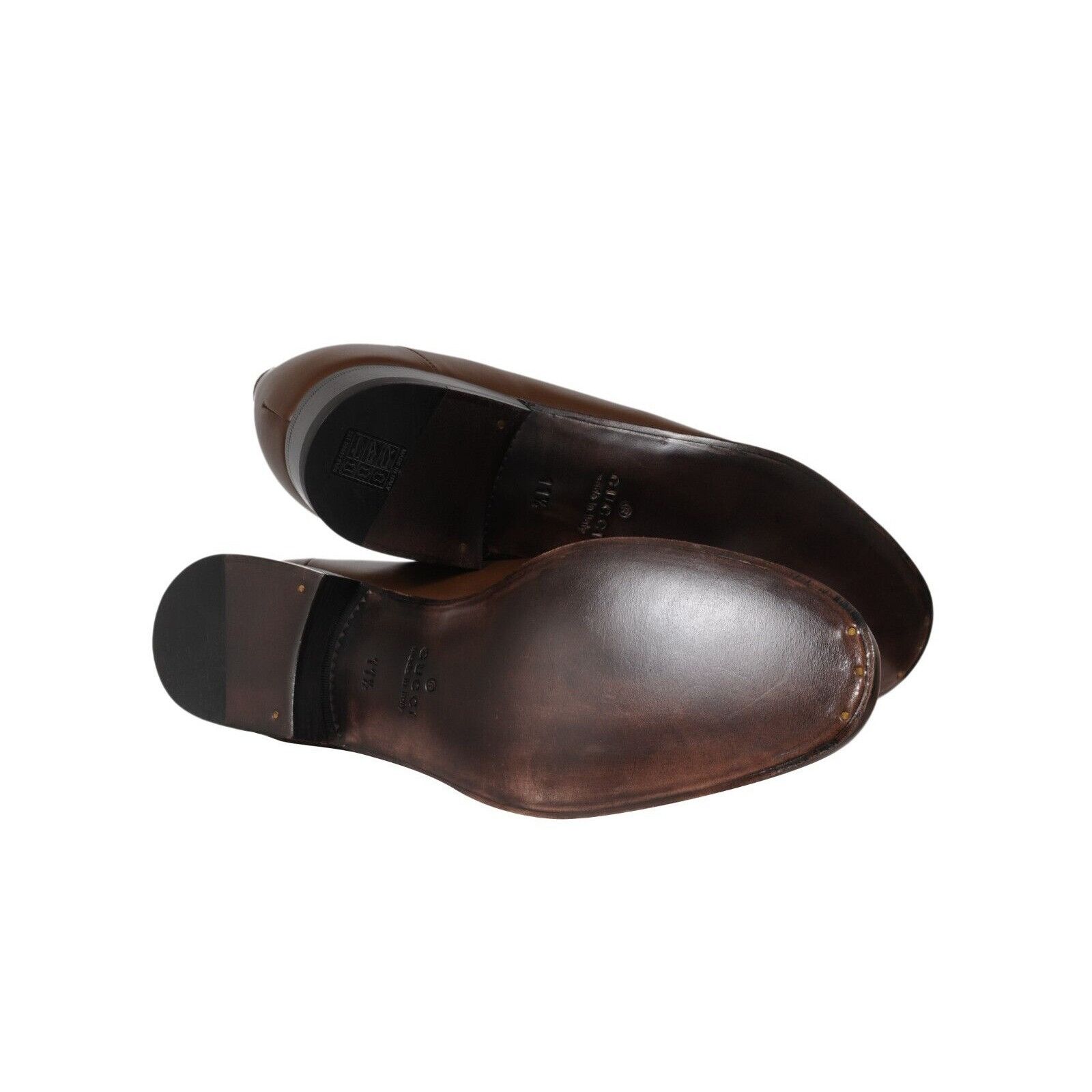 Gucci Mirrored G Fringe Loafers Brown Leather - 02448 Size US 12.5 / EU 45-46 - 11 Thumbnail
