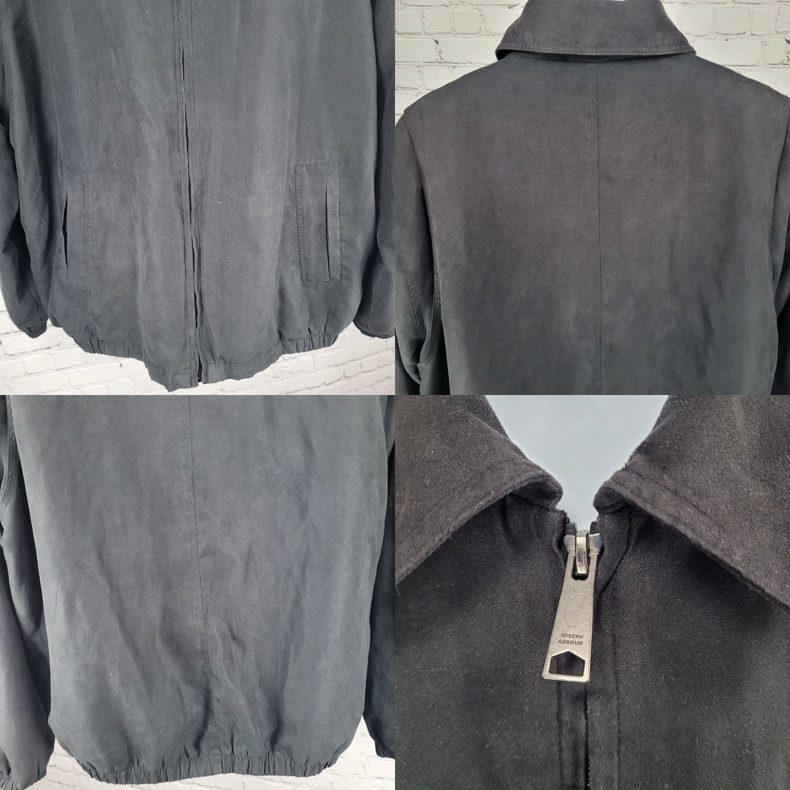 Joseph Abboud Joseph Abboud Jacket Black Microfiber Full Zip Collared Lightweight Lined XL Size US XL / EU 56 / 4 - 8 Thumbnail