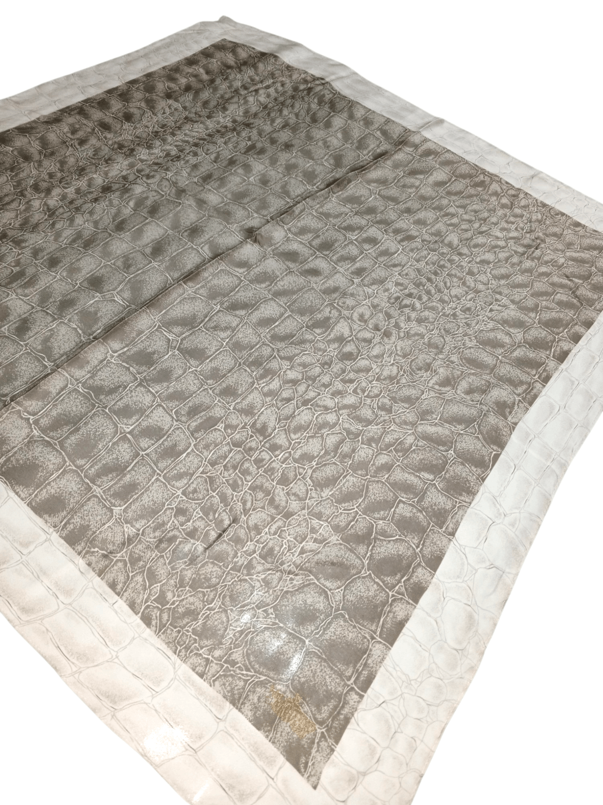 Valentino VALENTINO GARAVANI ITALY Gray Crocodile Skin Silk Scarf Size ONE SIZE - 3 Thumbnail
