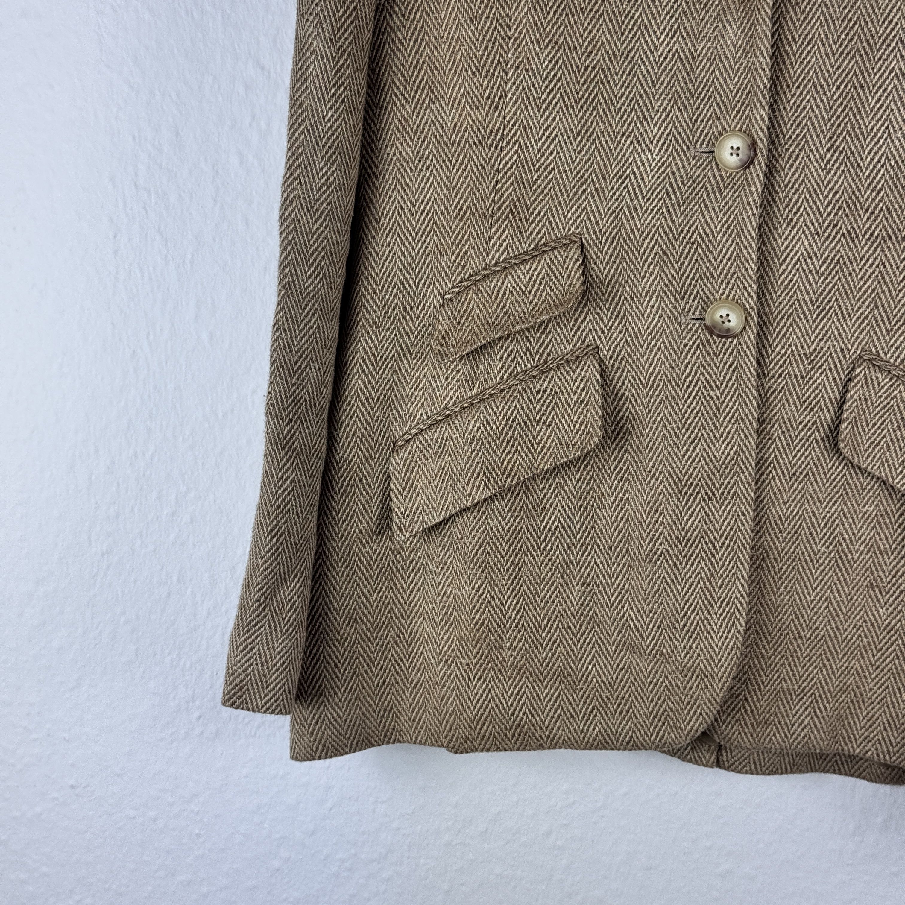 Polo Ralph Lauren Women`s Polo Ralph Lauren Linen Silk Herringbone Blazer Size M / US 6-8 / IT 42-44 - 7 Thumbnail