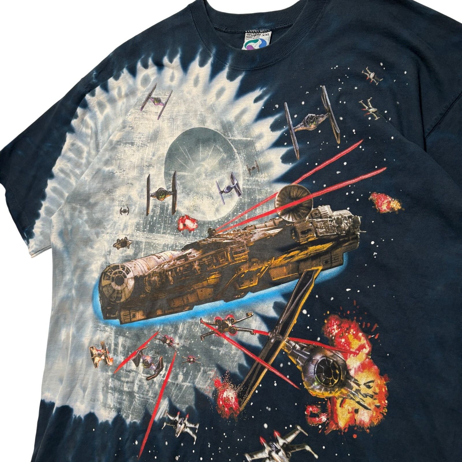 Liquid Blue VTG 90s Star Wars Millennium Falcon Liquid Blue T-Shirt XXL Size US L / EU 52-54 / 3 - 3 Thumbnail