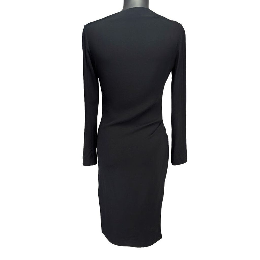 Vanessa Bruno VANESSA BRUNO Draped Sheath Satin Band Black Midi Dress 38 Size M / US 6-8 / IT 42-44 - 6 Thumbnail