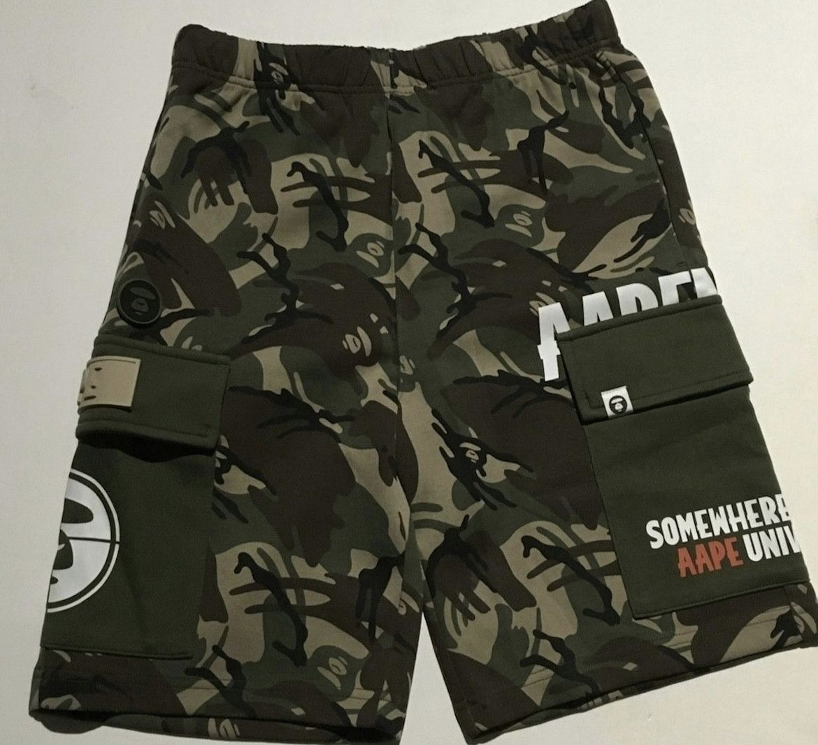 image of Bape Aape Camo Sweat Shorts in Green, Men's (Size 30)