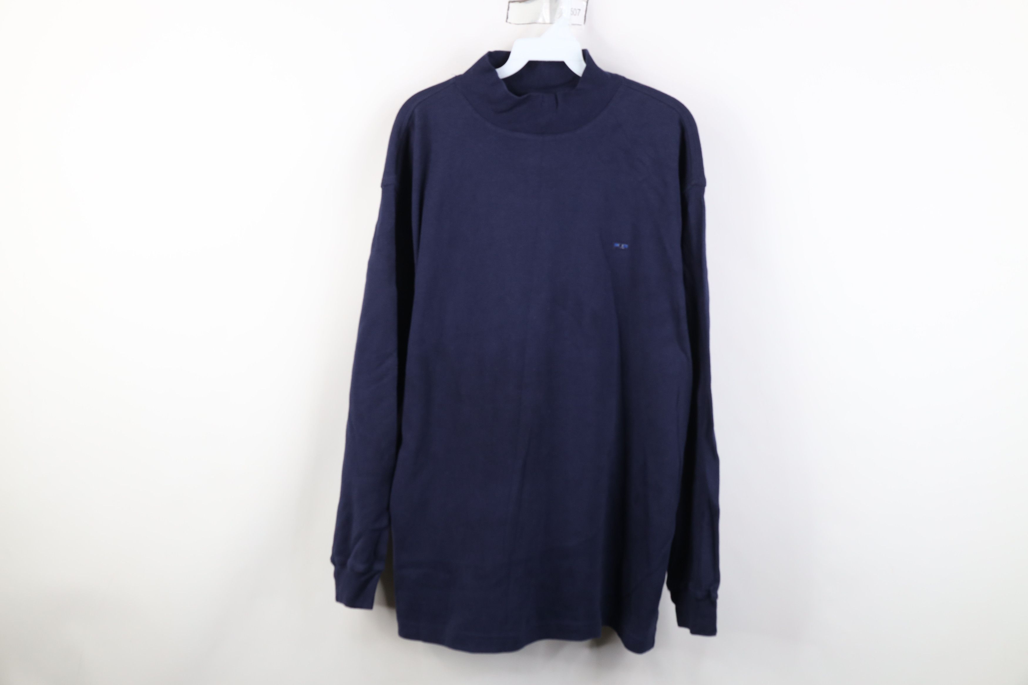 Vintage Vintage 90s Streetwear Blank Mock Neck Long Sleeve T-Shirt Size US L / EU 52-54 / 3 - 1 Thumbnail