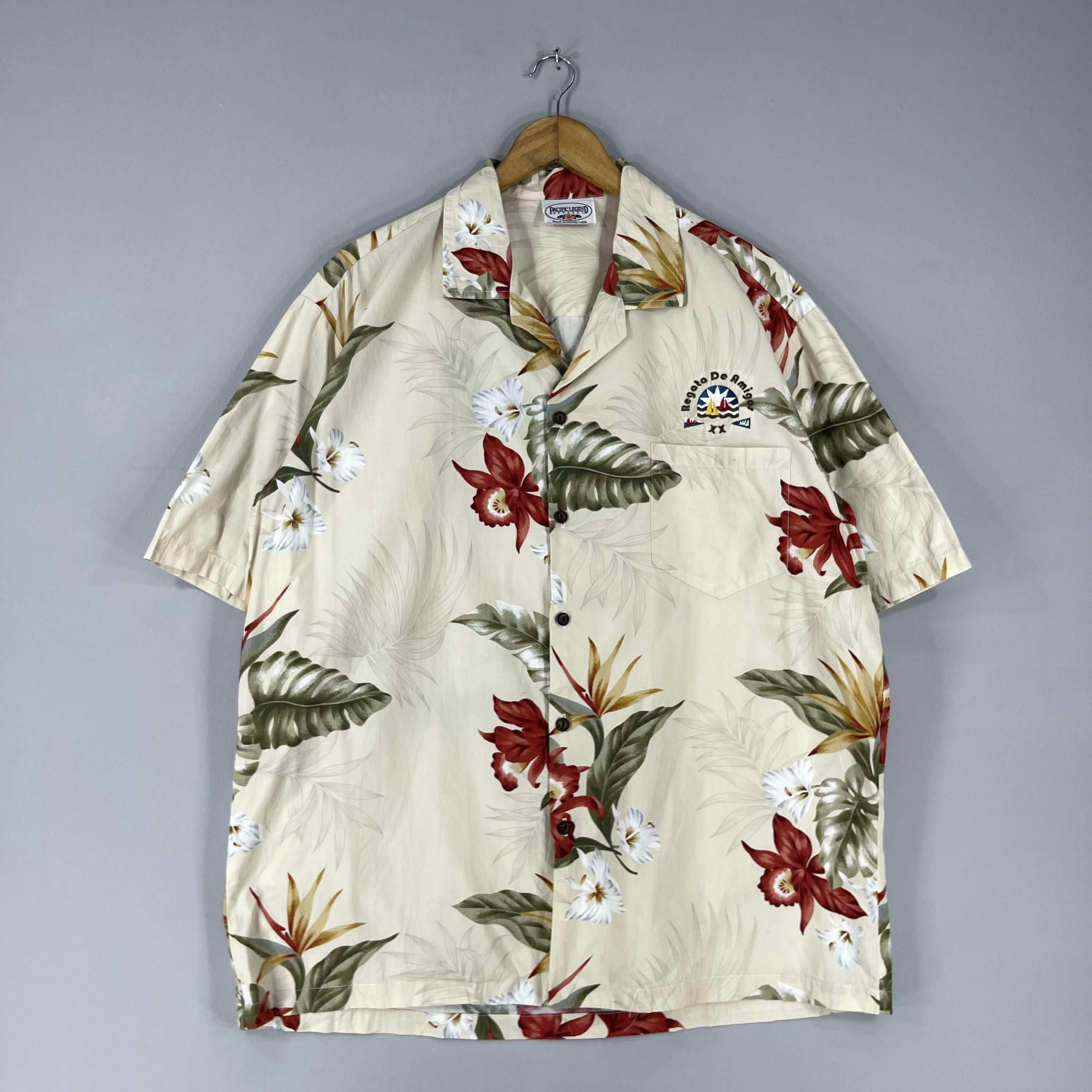 Vintage Vintage PACIFIC LEGEND Hawaii Floral Tropical Shirt Size US XL / EU 56 / 4 - 4 Thumbnail