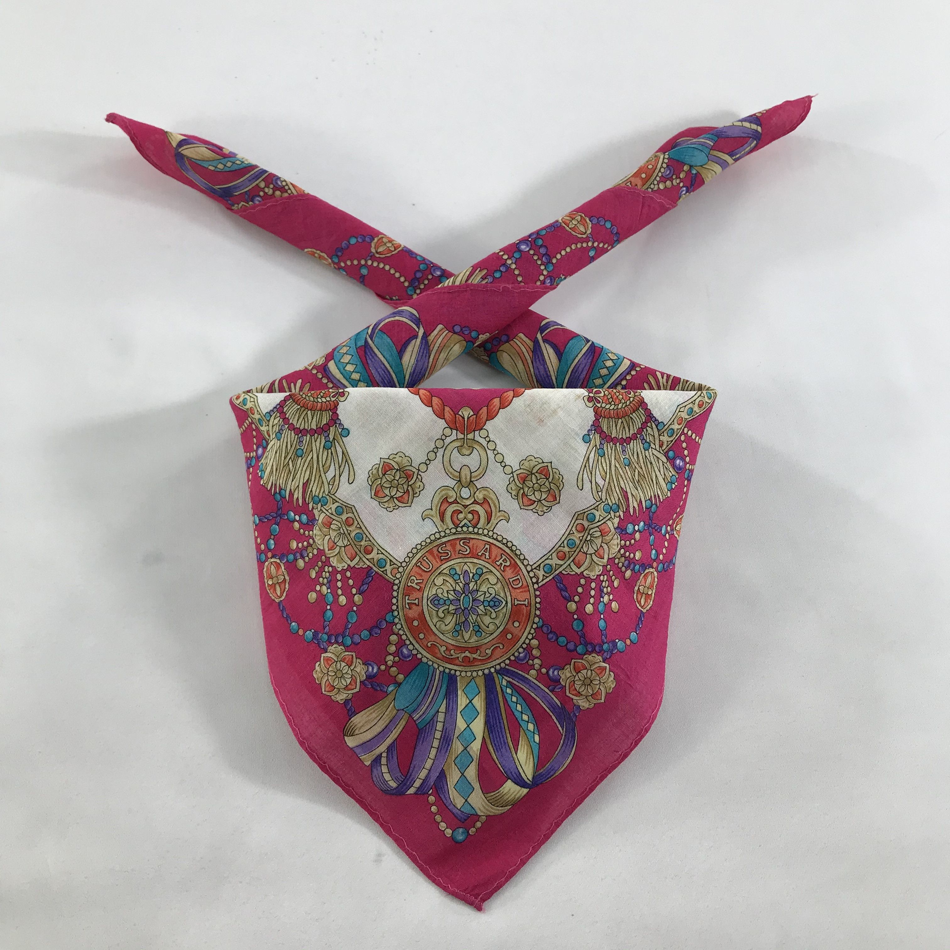 Trussardi × Vintage Trussardi Bandana / Handkerchief / Neckerchief - S1318 Size ONE SIZE - 3 Thumbnail