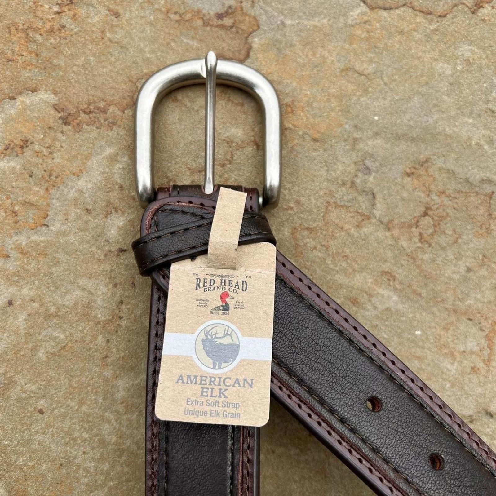 Redhead NWT Two Tone Dark Brown Soft Elk Leather Belt Size ONE SIZE - 2 Thumbnail
