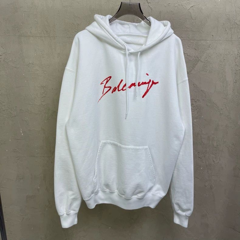 Balenciaga Balenciaga White chest red signature Logo hooded sweater h Size US S / EU 44-46 / 1 - 2 Thumbnail
