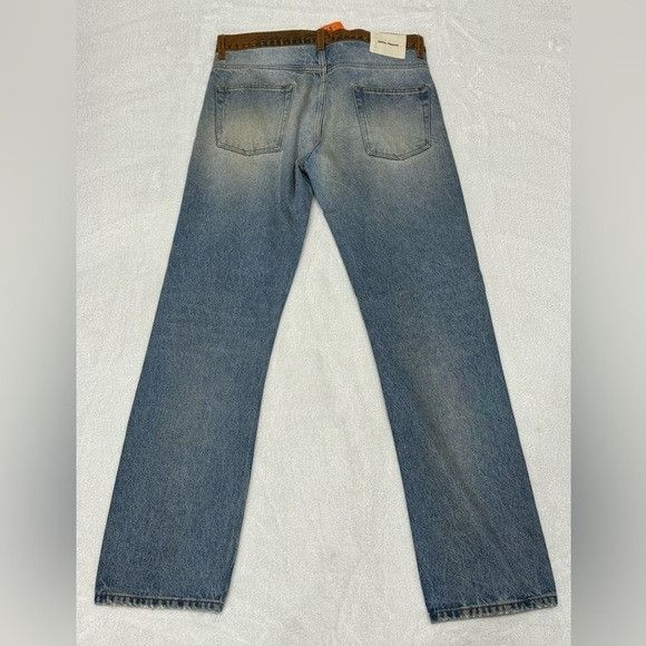 Heron Preston Heron Preston Jeans Straight Blue Orange Logo Waist Band Men Size US 32 / EU 48 - 5 Thumbnail